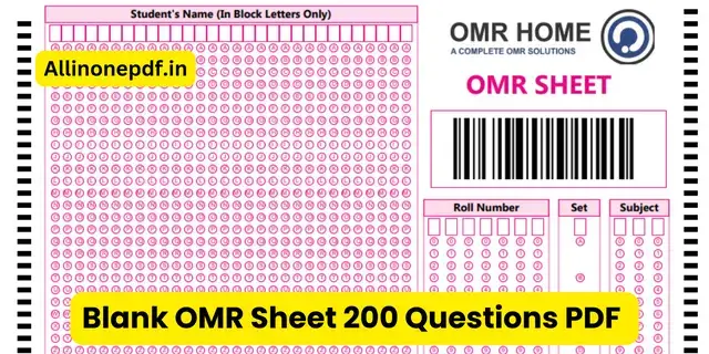 Blank OMR Sheet 200 Questions PDF