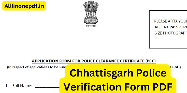 Chhattisgarh Police Verification Form
